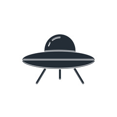 Wall Mural - black ufo flying spaceship icon isolated on white background. flying saucer. alien space ship. futur