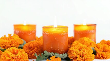 Poster - A group of three candles placed side by side, perfect for a warm and cozy atmosphere