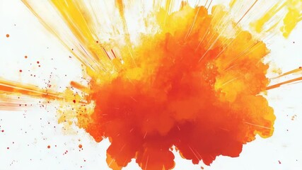 Poster - A vibrant orange paint splatter on a white background