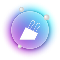 Poster - White Knife icon isolated on white background. Cutlery symbol. Blue and purple gradient circle background. Vector