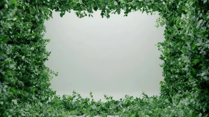 Poster - A natural frame made from intertwined leaves, suitable for decorative or artistic purposes
