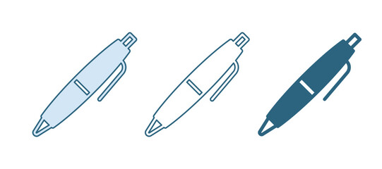 Aufkleber - Blue Pen icon isolated on white background. Vector