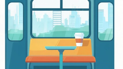 Poster - A table set with a cup of coffee and other objects