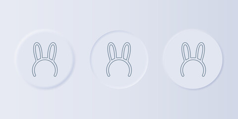 Aufkleber - Grey Mask with long bunny ears icon isolated on grey background. Set icons in square buttons. Vector