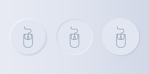 Fototapete - Grey Computer mouse icon isolated on grey background. Optical with wheel symbol. Set icons in square buttons. Vector