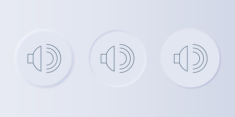 Aufkleber - Grey Speaker volume, audio voice sound symbol, media music icon isolated on grey background. Set icons in square buttons. Vector