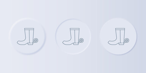 Poster - Grey Cowboy boot icon isolated on grey background. Set icons in square buttons. Vector