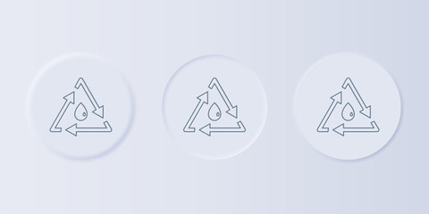 Poster - Grey Oil drop with recycle icon isolated on grey background. Set icons in square buttons. Vector
