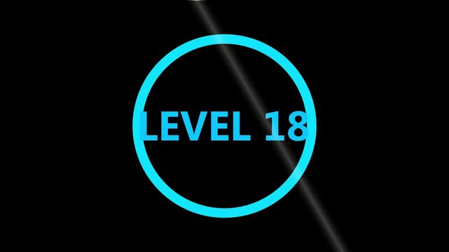 Level 1 text animation. level eight text font, level Up text animation. LEVEL- 1 text animation