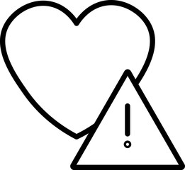 Poster - Heart outline with warning triangle and exclamation mark, symbolizing health risk, caution, or medical alert, used for healthcare, emergency, or warning concepts