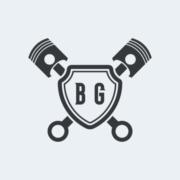BG Initials Vektor Stok Otomotif Logo Design