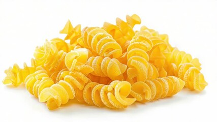 Poster - A messy pile of pasta on a white surface, great for food or cooking themed projects