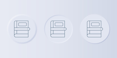 Poster - Grey Book icon isolated on grey background. Set icons in square buttons. Vector