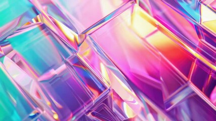 Poster - A close-up shot of a glass object against a pink and blue background