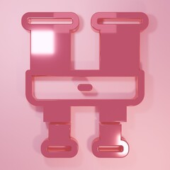 Fototapete - Pink Binoculars icon isolated on pink background. Find software sign. Spy equipment symbol. Minimalism concept. 3D render illustration