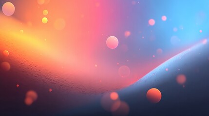 Poster - An abstract digital painting evokes a dreamlike state with soft blurred bokeh lights and blended hues of orange, pink, and blue, creating an ethereal backdrop.