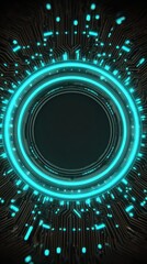 Poster - Cybernetic Circuitry: An artistic representation of technological advancements, focusing on the interconnectedness of digital components and the power of data.