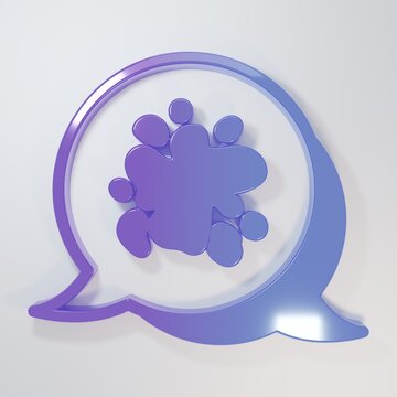 Purple-blue Paint spray icon isolated on grey background. Minimalism concept. 3D render illustration