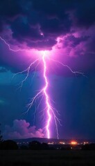 Wall Mural - mesmerizing swirling vortex of lightning illuminates the night sky a rare and powerful natural pheno