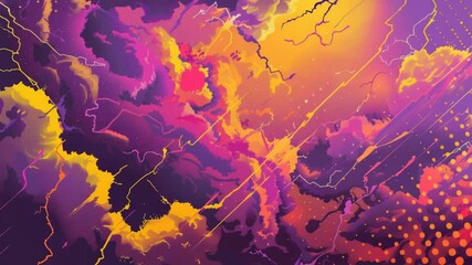 Wall Mural - a vivid depiction of a stormy sky with clouds and lightning, perfect for weather or nature-themed pr