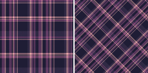 Poster - Elegant plaid pattern. Classic tartan design in deep purple and soft pink tones. Ideal for textile prints, backgrounds, or festive designs. Versatile.