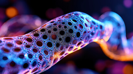 Poster - Colorful abstract design depicting interconnected bubbles and shapes