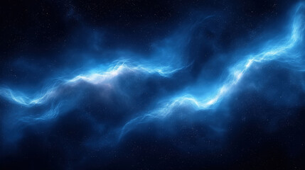 Poster - Vivid blue swirling patterns illuminate the night sky