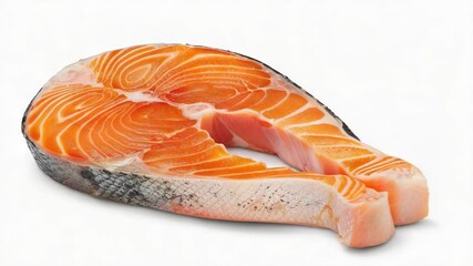 Poster - Fresh salmon fillet on a clean white surface