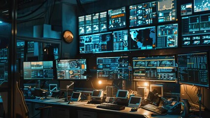 Poster - A room filled with many computers and monitors, perfect for an office or educational setting