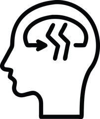 Aufkleber - Abstract human head silhouette depicting electrical intelligence and brain activity