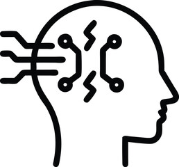 Aufkleber - Silhouette of a human head with abstract electrical circuit design concept