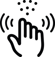Aufkleber - Abstract black silhouette design representing hand gesture and subtle energy emanation