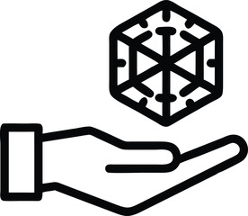 Aufkleber - Human hand gently guiding a geometric cube silhouette design with transparency