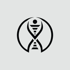 Aufkleber - Abstract science dna helix logo design suitable for medical and technology projects
