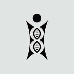 Aufkleber - Abstract dna molecule combined with human form illustration design