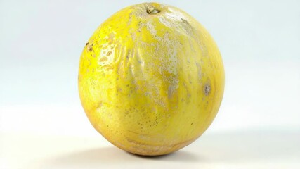 Poster - A close-up photo of a single lemon on a white surface