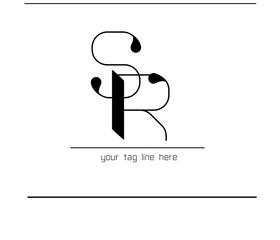Poster - SR Initials Calligraphy Logo – Artistic Monogram Emblem Design, Creative SR Monogram Logo
