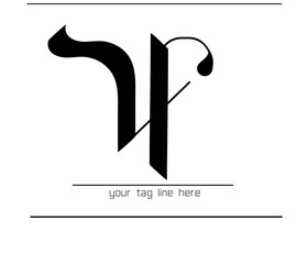 Poster - Decorative VR Lettermark – Hand-drawn Typography of V and R