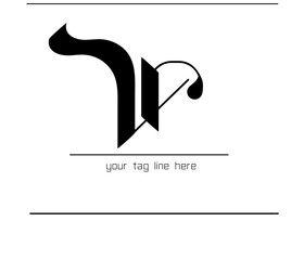 Aufkleber - Royal VR Emblem – Vintage-Inspired V + R Calligraphy Logo