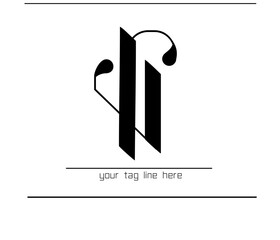 Poster - Minimalist VR Calligraphy Monogram – Elegant Interlocking V and R