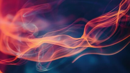 Poster - A detailed view of colorful smoke rising into the air, with swirling patterns of red and blue