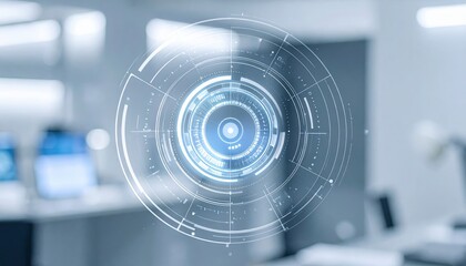 Poster - futuristic digital interface hologram user interface technology science virtual display smart technology concept background