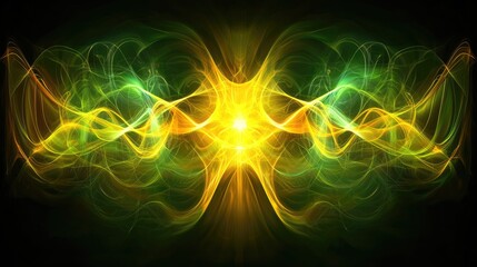 Poster -  Dynamic light energy waves abstract art digital illustration colorful environment artistic viewpoint conceptual visuals
