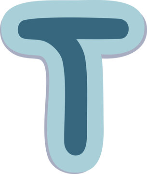 3d blue letter T