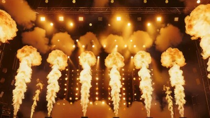 Poster - A stage with thick smoke released from it
