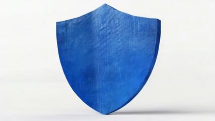 Poster - A blue shield icon on a plain white background