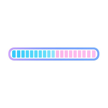 Loading Progress: A graphical depiction of a loading bar, rendered in a clean and modern style, with a gradient hue showing a loading progress