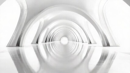 Poster - A long, white tunnel stretches out with a bright light at the end