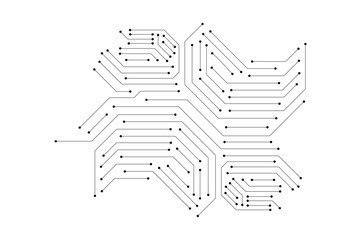 Aufkleber - Vector : Electronic circuit with gray grid on white background.