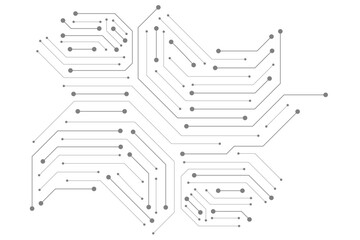 Aufkleber - Computer communication cybernetic element. Circuit board vector illustration. High-tech technology background texture.